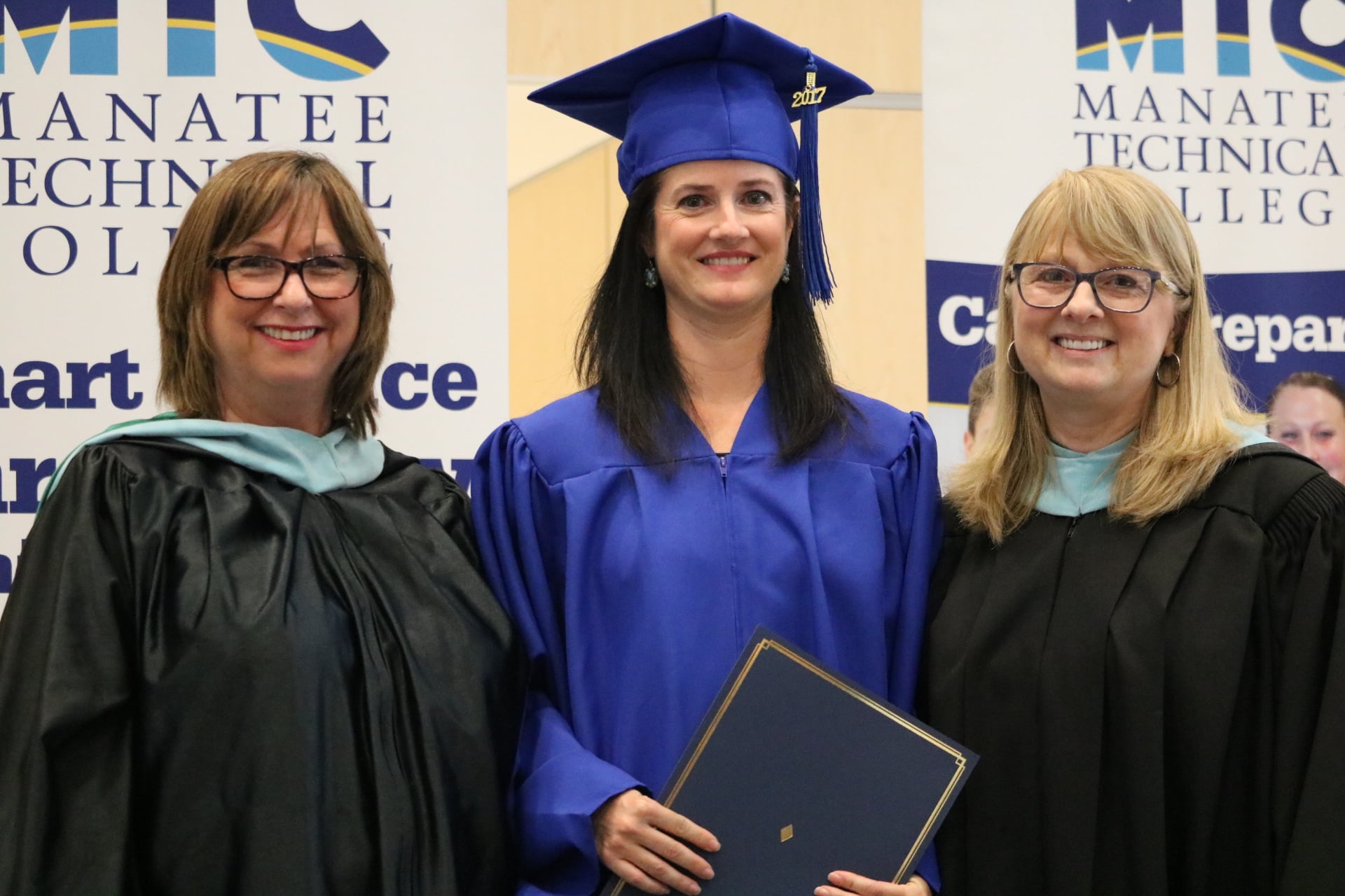 Brenda Ware, Cindi Soderholm, Kim Bland --Soderholm won Excellence Award dental assisting June 2017