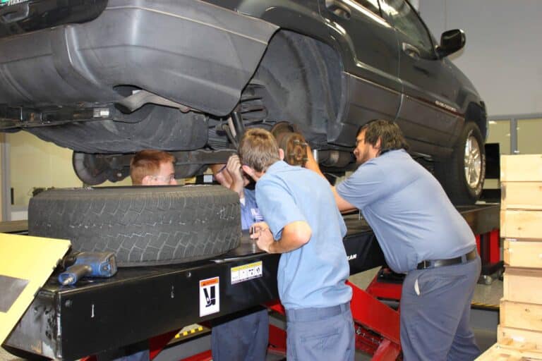 Checking-tire-well