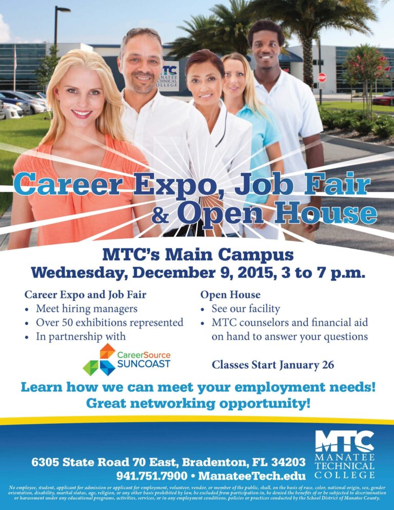 Career expo, job fair and open house at MTC 3-7pm December 9