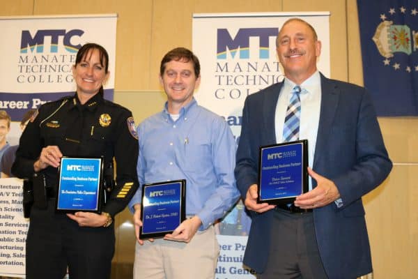 MTC 2017 Outstanding Business Partners Chief Melanie Bevan Dr Rob Hynton & Brion Sunseri