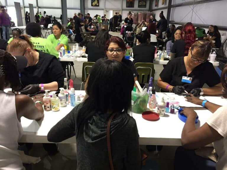 MTC Nail Tech and Cosmo students help at Stand Down