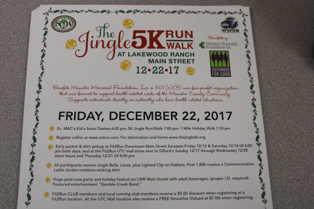flyer-The-Jingle-5K-Run-Walk-at-Lakewood-Ranch-benefitting-Manatee-Memorial-Foundation-which-supports-individuals-who-have-health-related-situations