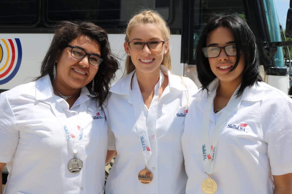 state SkillsUSA college nails--Adriana Maldonado-silver Emily Ingram-bronze Nashalye Nazario-gold